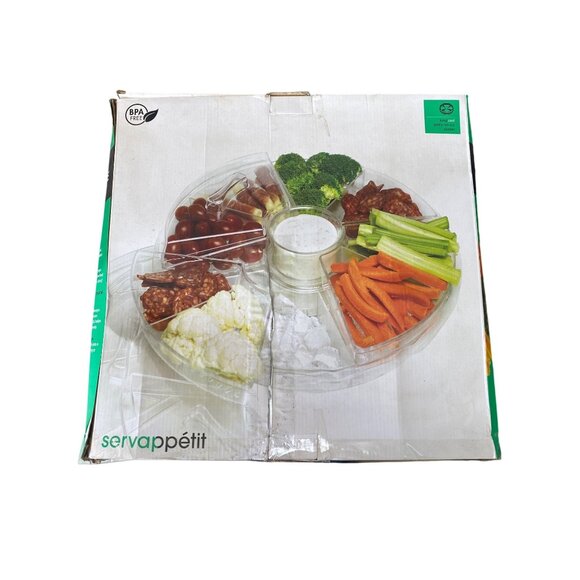 Ice Chilled Party 15" Platter Picnic Serving Tray Bowl - Picture 2 of 5